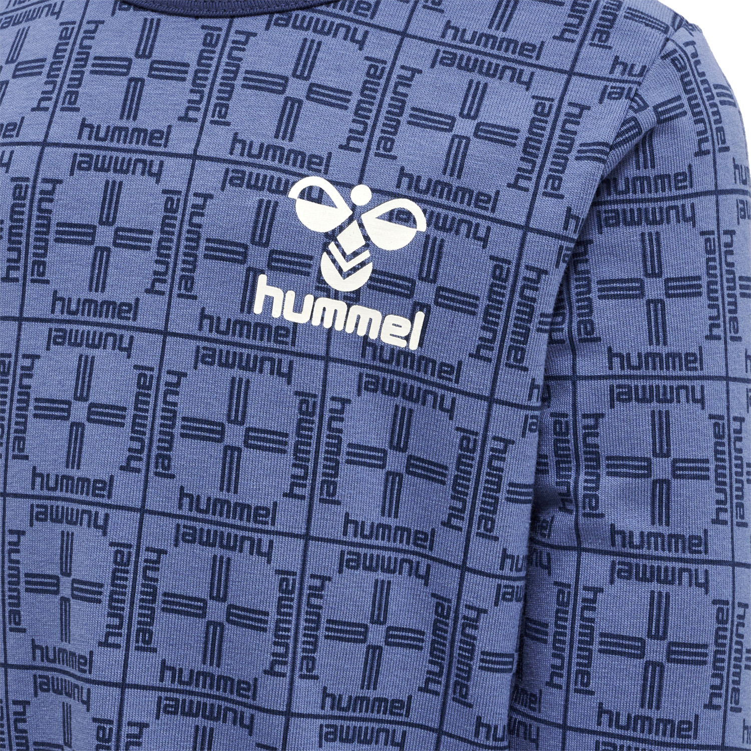 hmlCHECK T-SHIRT L/S, BLUE HORIZON, packshot