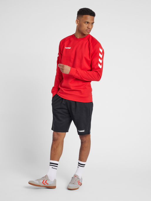HMLGO COTTON SWEATSHIRT, TRUE RED, model