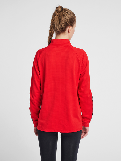 hmlAUTHENTIC WOMEN POLY ZIP JACKET, TRUE RED, model