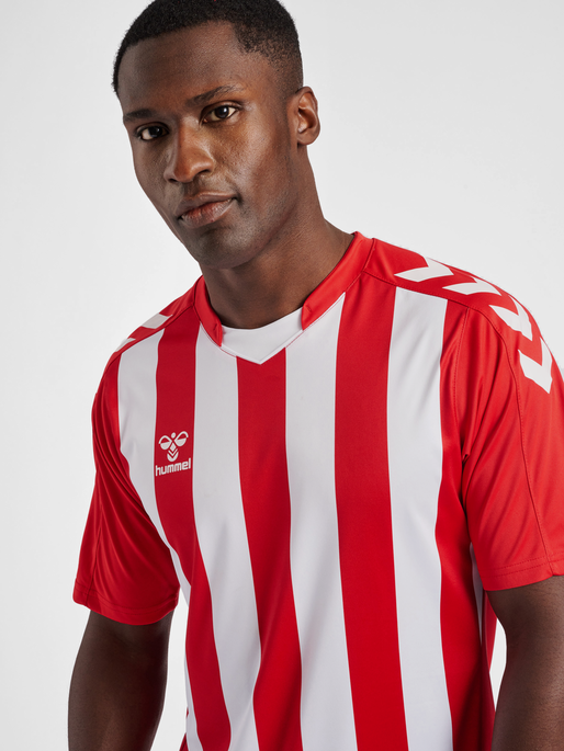 hmlCORE XK STRIPED JERSEY S/S, TRUE RED/WHITE, model