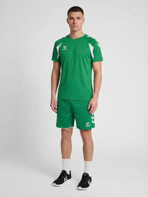 hmlCORE 2.0 SHORTS, JELLY BEAN/WHITE, model