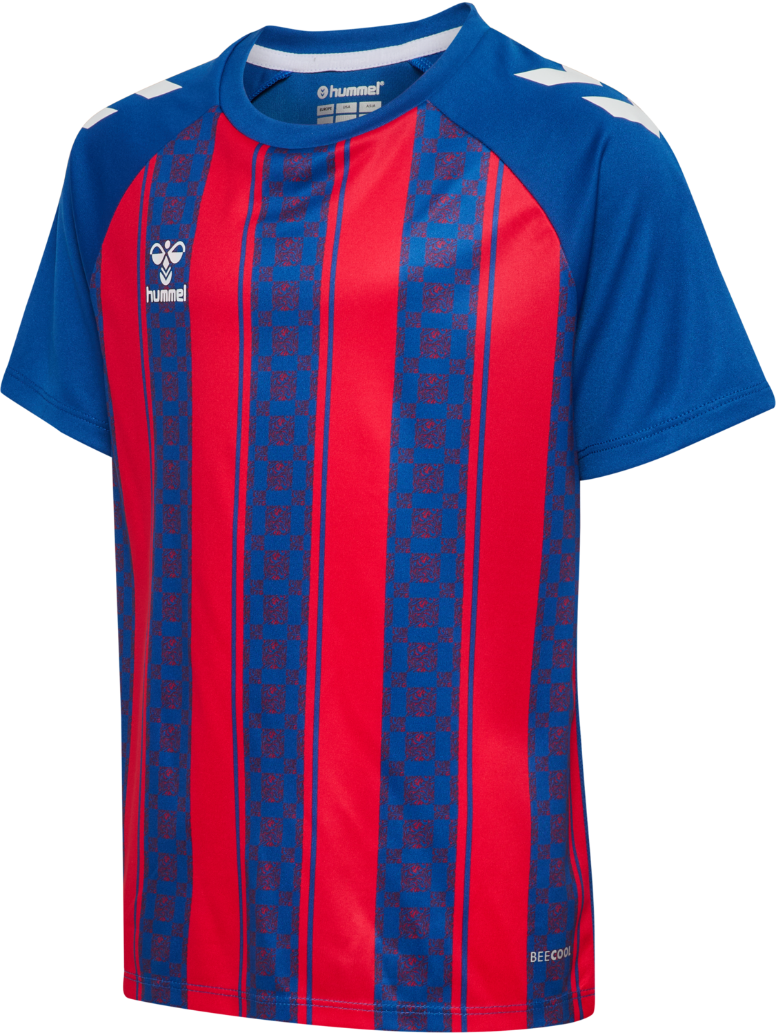 hmlMATCH STRIPED JERSEY S/S KIDS, TRUE BLUE/TRUE RED, packshot