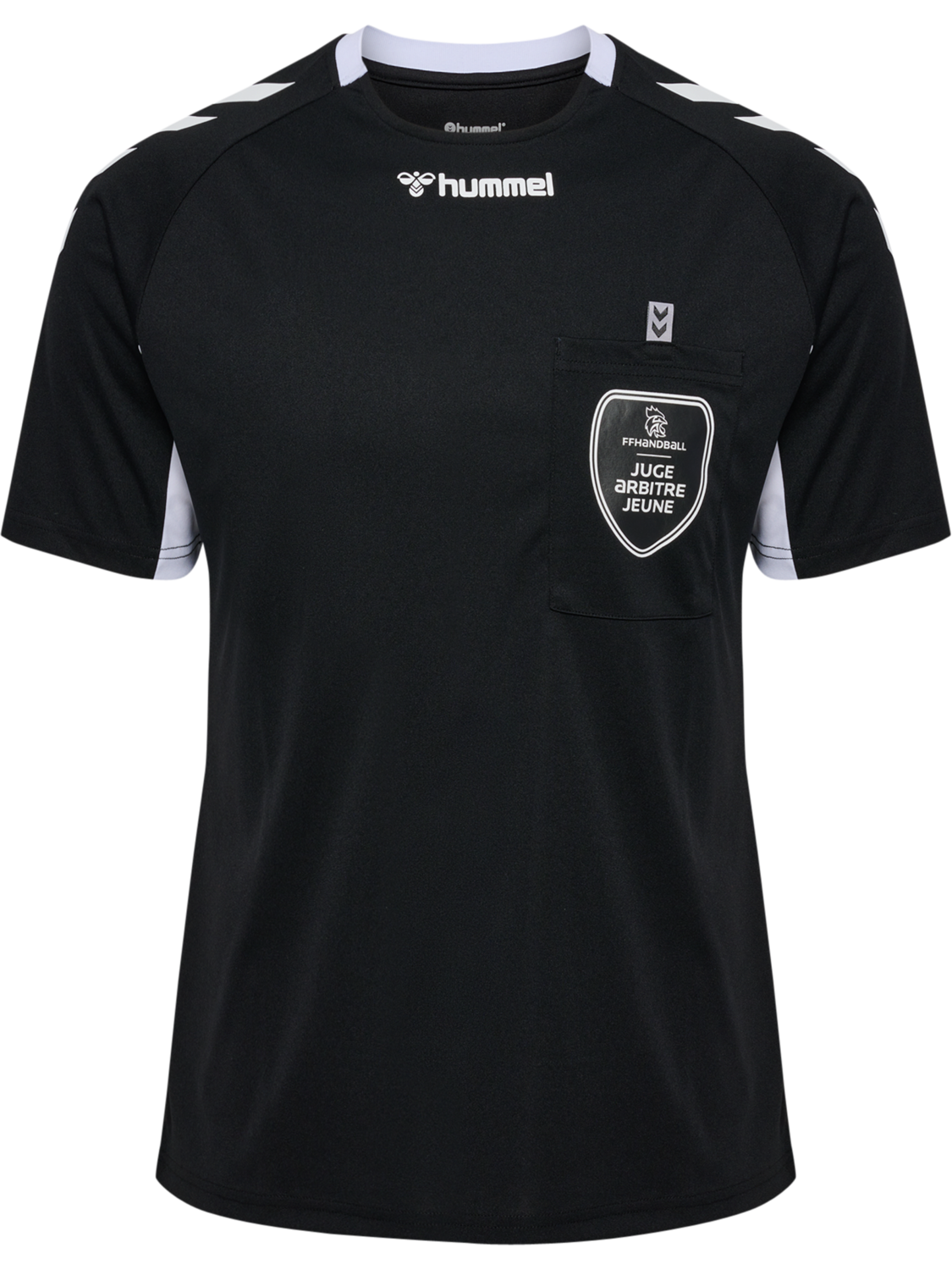 FFHB REFEREE YOUTH JERSEY S/S, BLACK WO SPONSOR, packshot