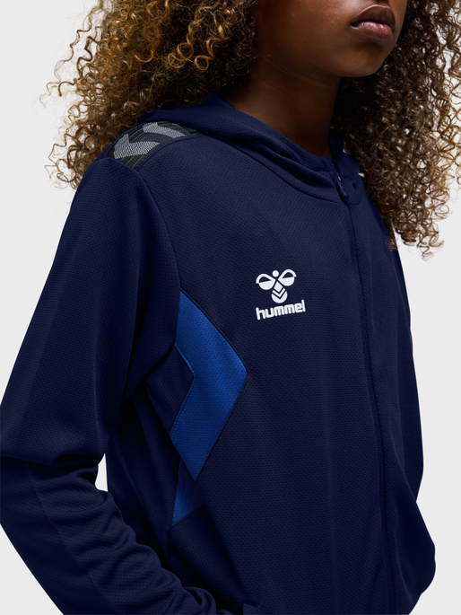 hmlAUTHENTIC PL ZIP HOODIE KIDS, MARINE, model