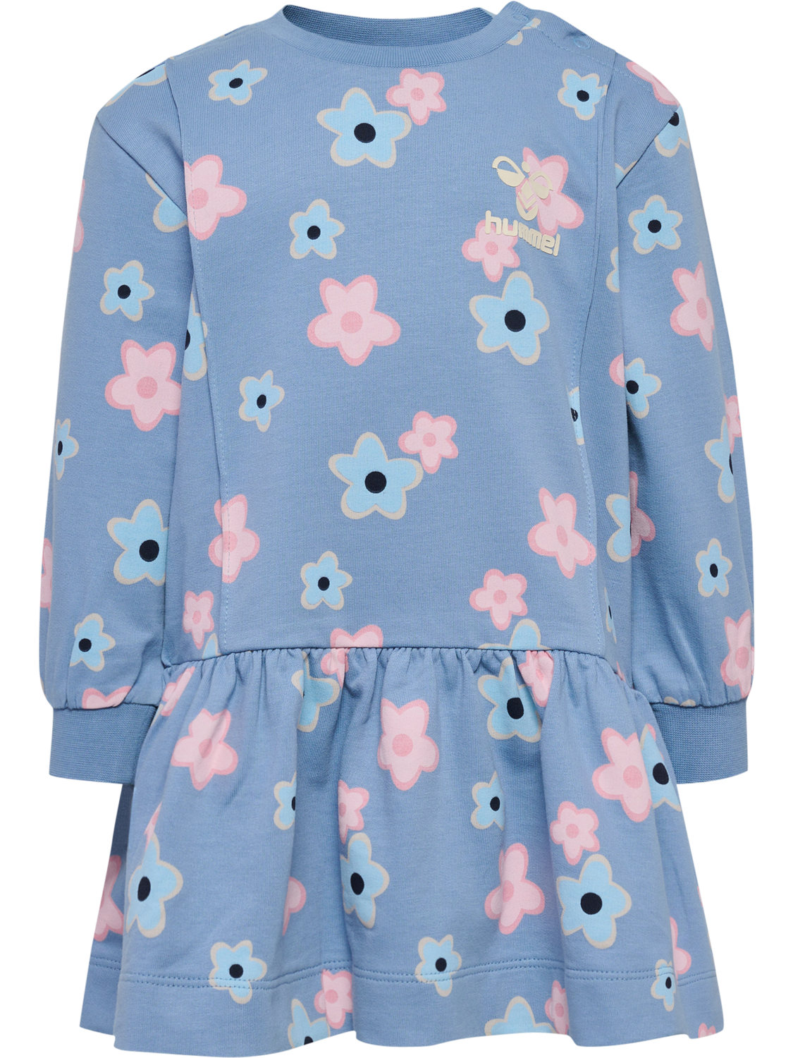 hmlRINNA DRESS L/S, FADED DENIM, packshot