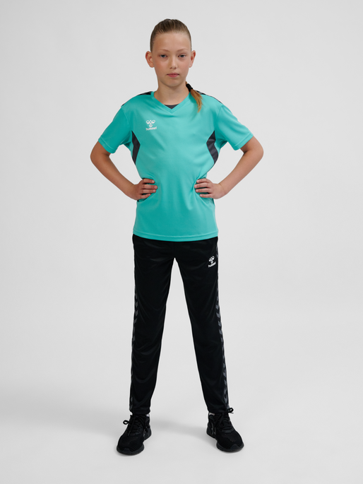 hmlAUTHENTIC PL JERSEY S/S KIDS, !TURQUOISE /ASPHALT, model