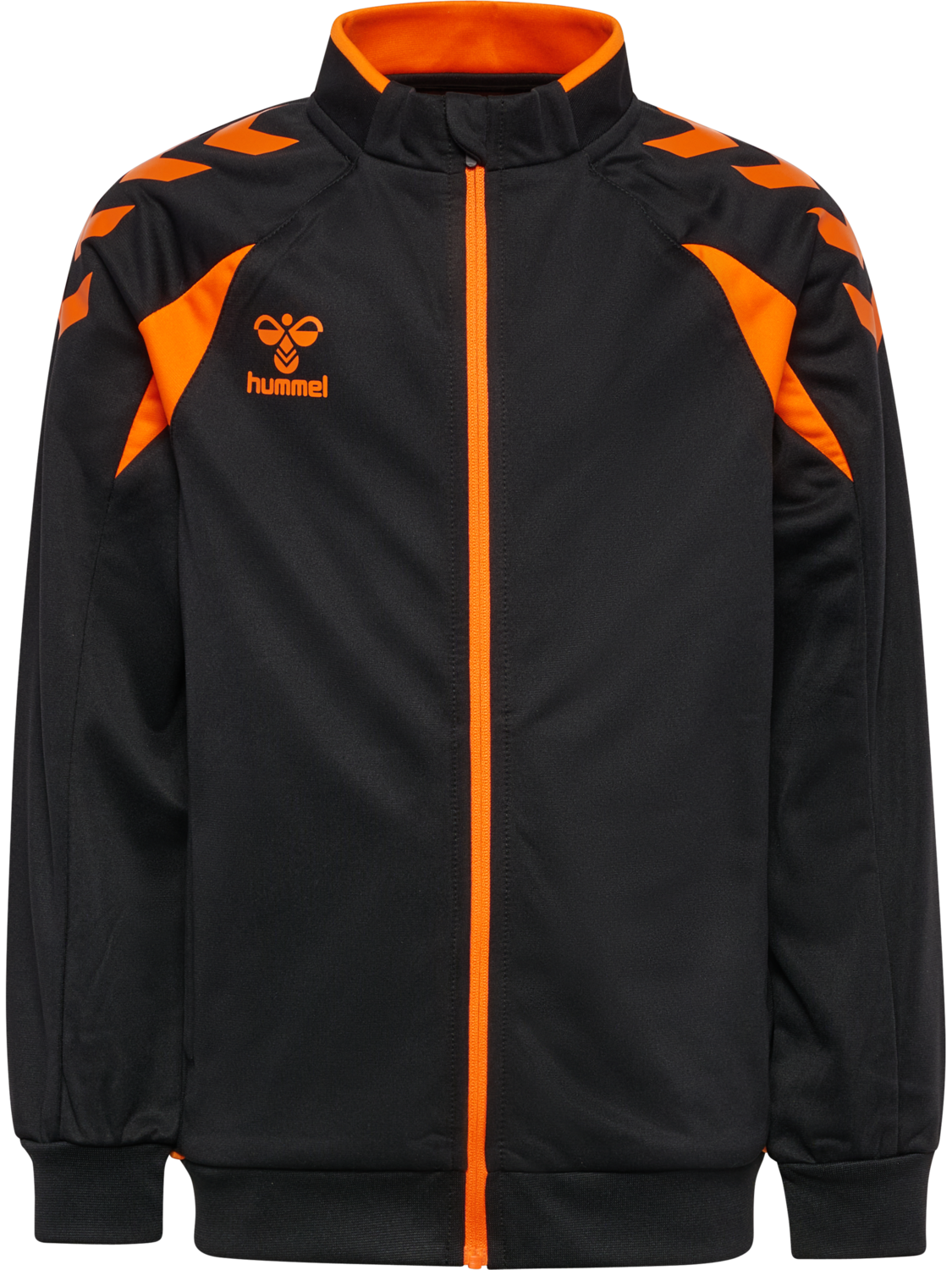 hmlCORE 2.0 TRACK ZIP JACKET KIDS, BLACK/ORANGE TIGER, packshot