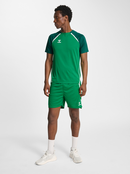 hmlLEAD 2.0 JERSEY S/S, JELLY BEAN/EVERGREEN, model