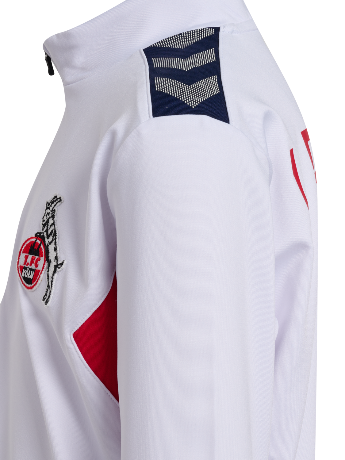 1FCK 23/24 WARM UP HALF ZIP KIDS, WHITE/TRUE RED, packshot