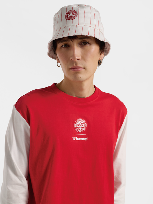 DBU 26 FAN RED-WHITE TEE LS, TANGO RED/WHITE, model