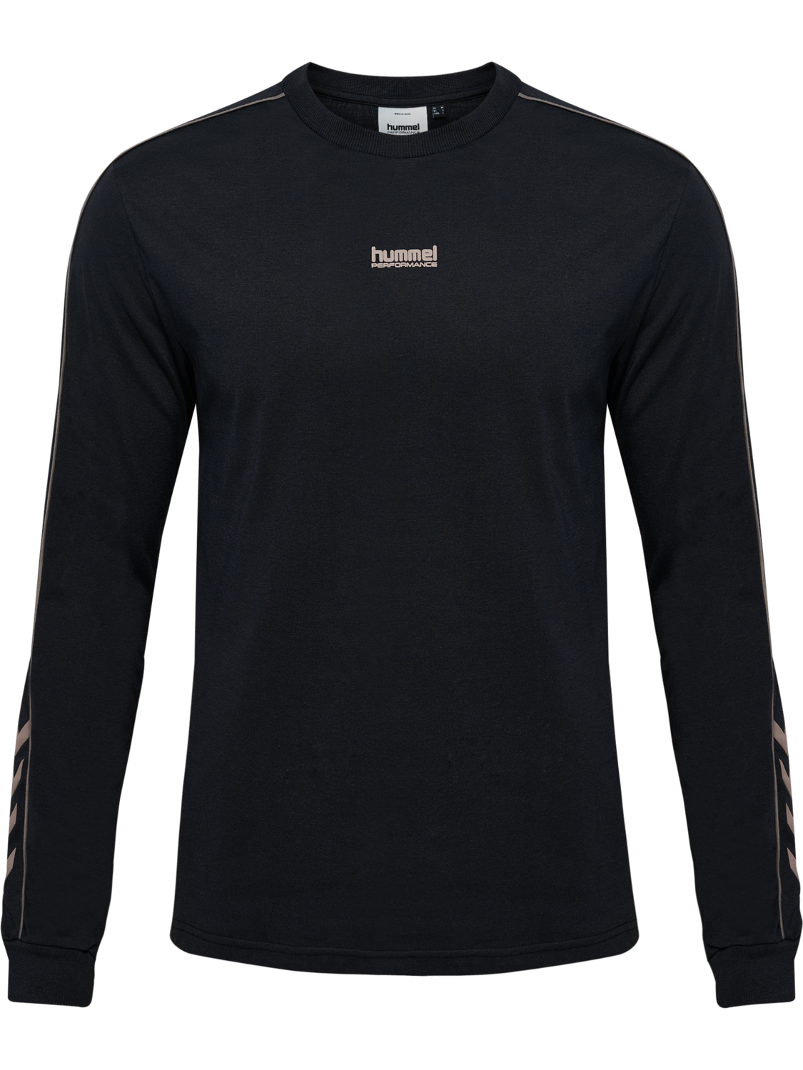 hmlPULSE PIPING T-SHIRT L/S, BLACK, packshot