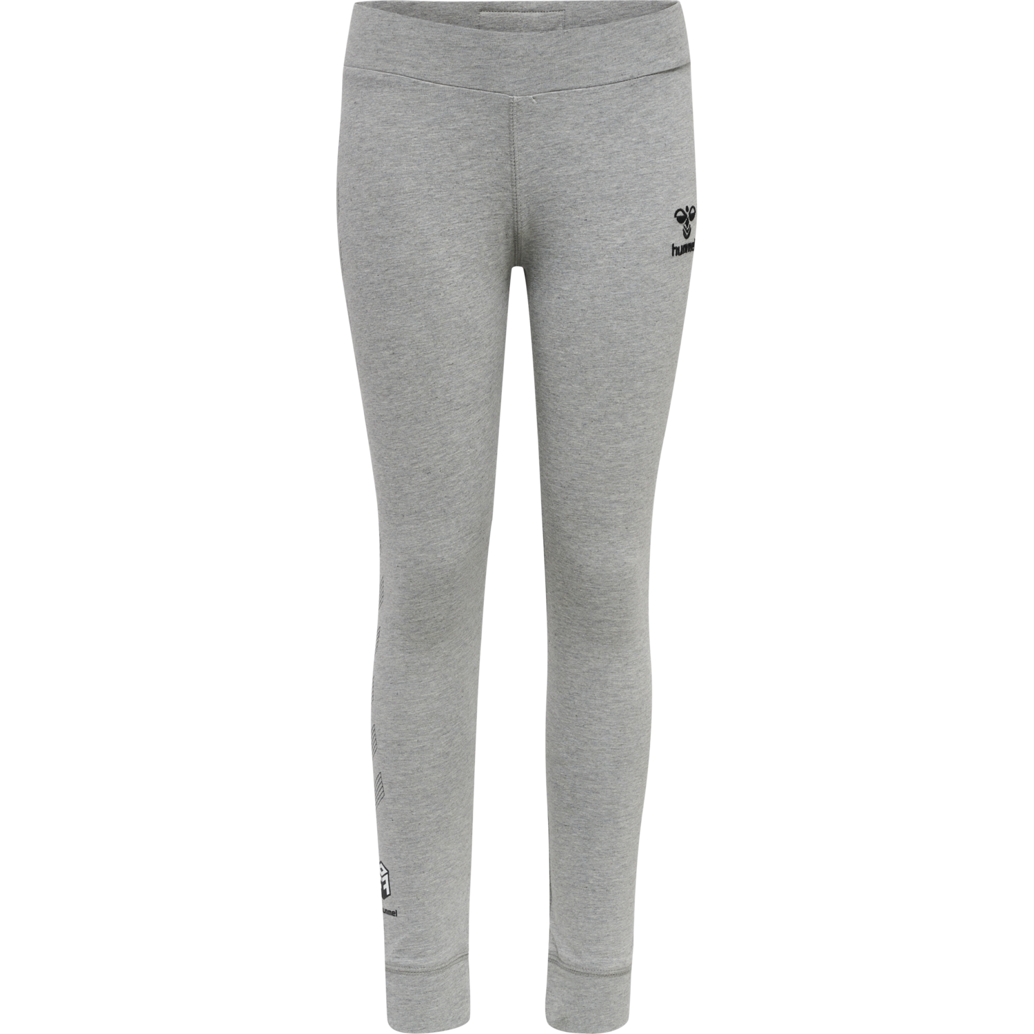 hmlMOVE GRID COTTON TIGHTS KIDS, GREY MELANGE, packshot