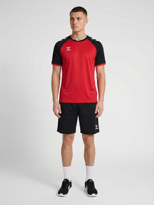 hmlMATCH LEAGUE JERSEY S/S, TRUE RED/BLACK, model