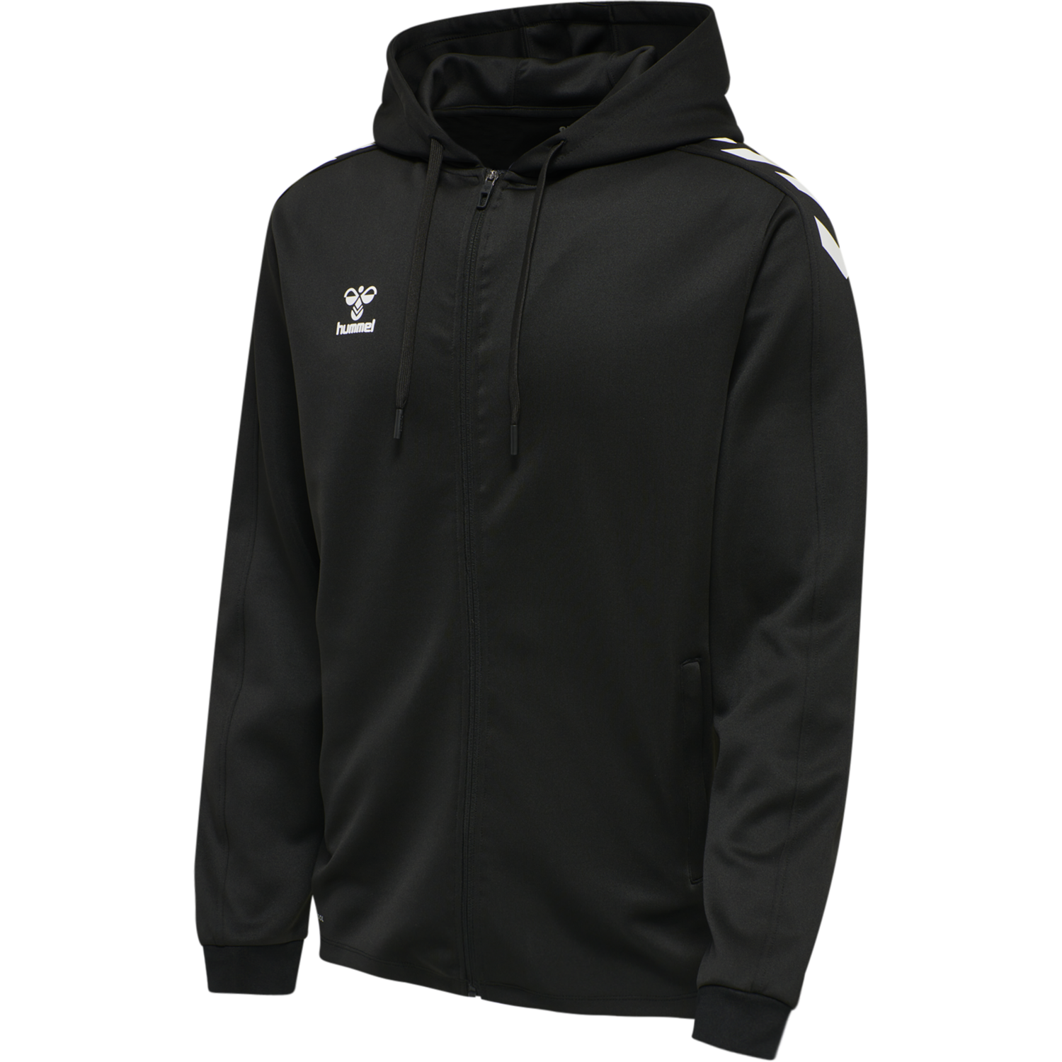 hmlCORE XK POLY ZIP HOOD SWEAT, BLACK, packshot