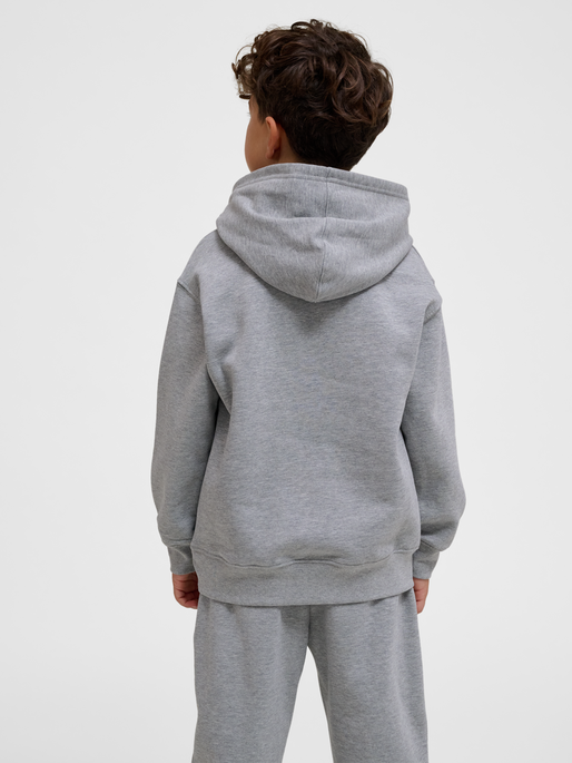 hmlCLEAN HOODIE, GREY MELANGE, model