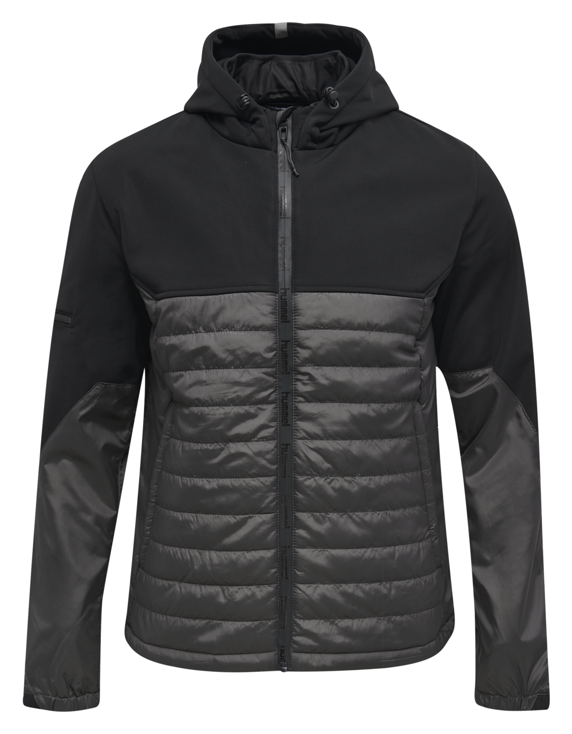 hmlNORTH HYBRID JACKET, BLACK/ASPHALT, packshot