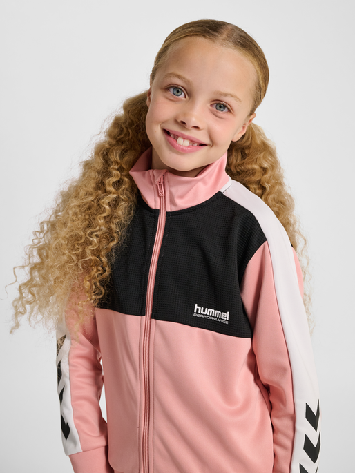 hmlJR COLORBLOCK TRACKSUIT, BRIDAL ROSE, model