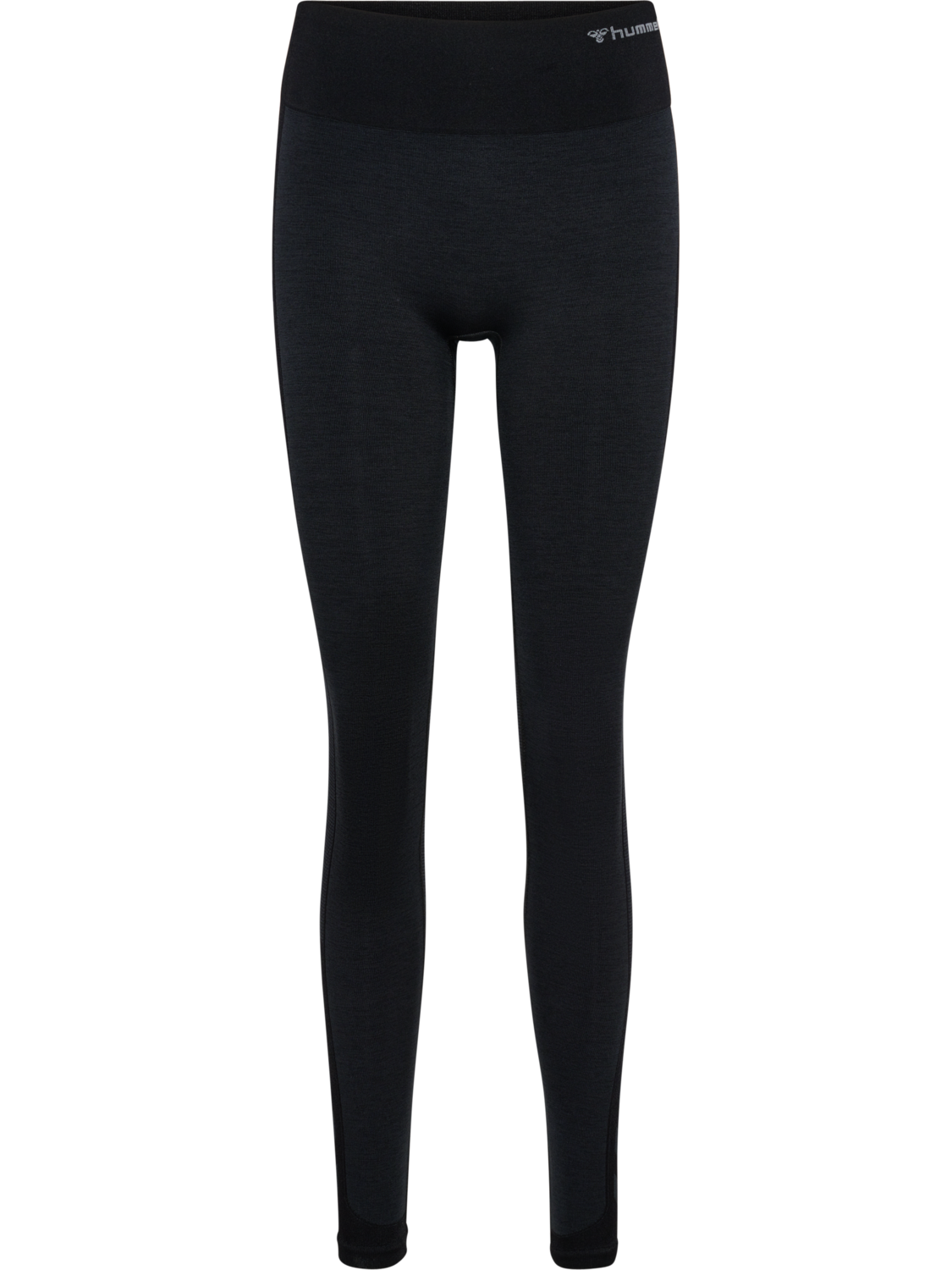 hmlMT SHINE SEAMLESS MW TIGHTS, BLACK MELANGE, packshot