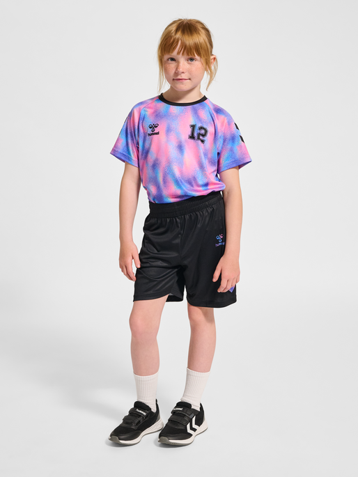 hmlSHIMMER SHORTS, BLACK/CHATEAU ROSE, model