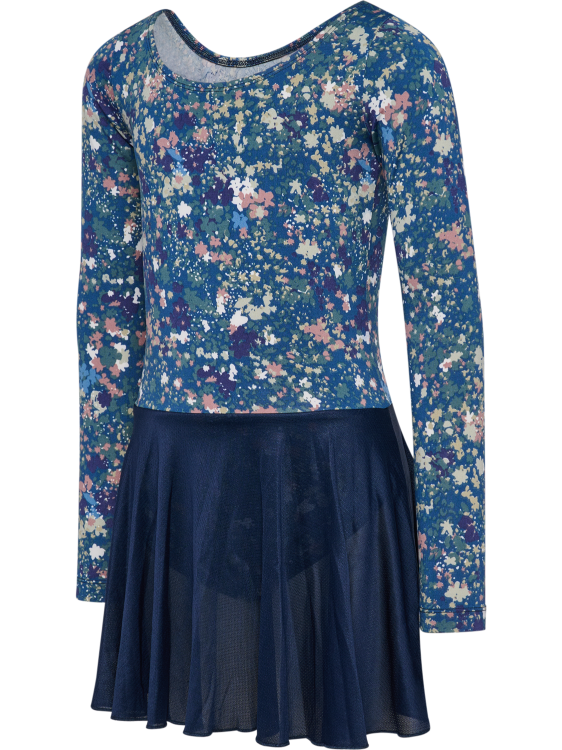 hmlJR MIX GYMSUIT L/S, DRESS BLUES/RIVERSIDE, packshot