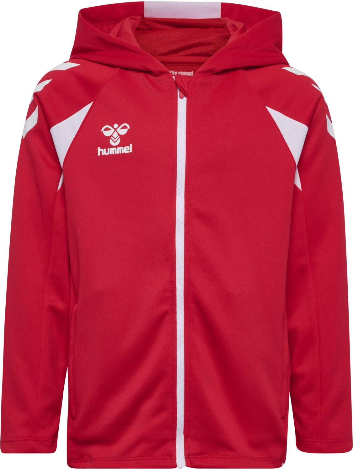 hmlCORE 2.0 ZIP HOODIE KIDS, TRUE RED/WHITE, packshot