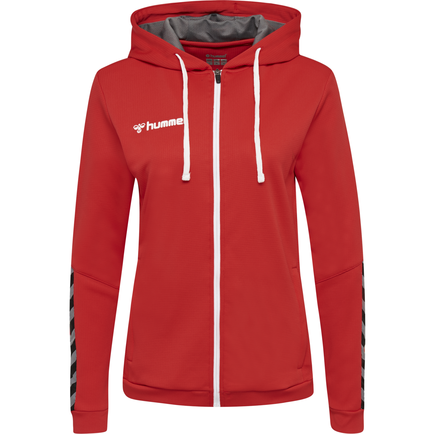 hmlAUTHENTIC POLY ZIP HOODIE WOMAN, TRUE RED, packshot