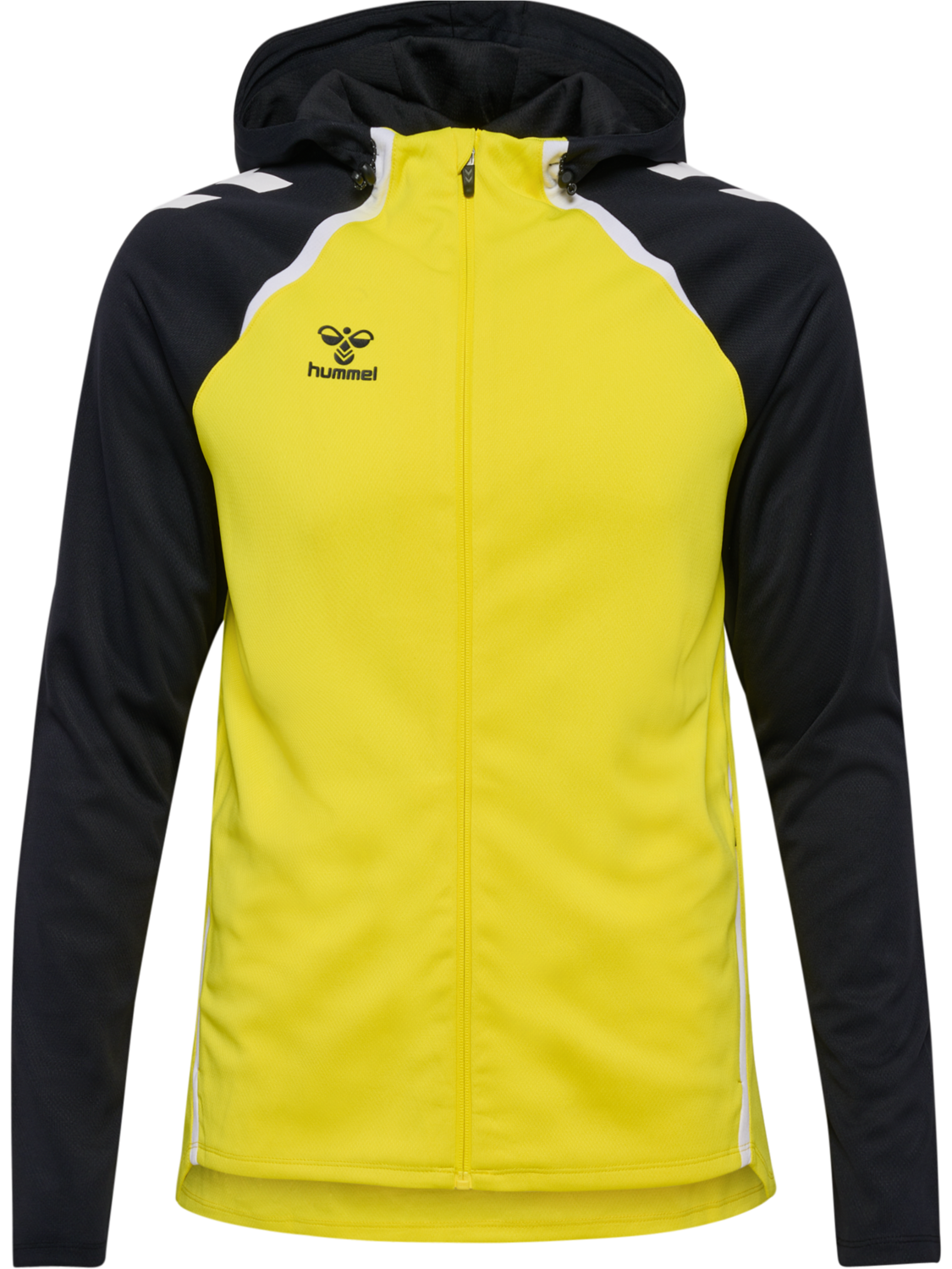 hmlLEAD 2.0 ZIP HOODIE WOMAN, BLAZING YELLOW/BLACK, packshot