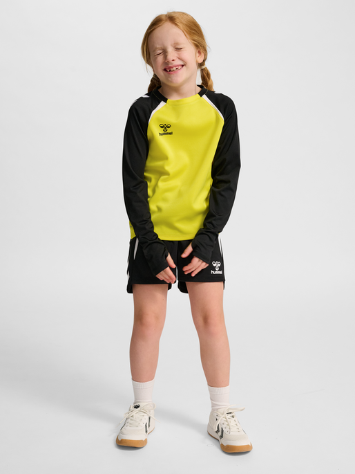 hmlLEAD 2.0 CREW SWEAT KIDS, BLAZING YELLOW/BLACK, model