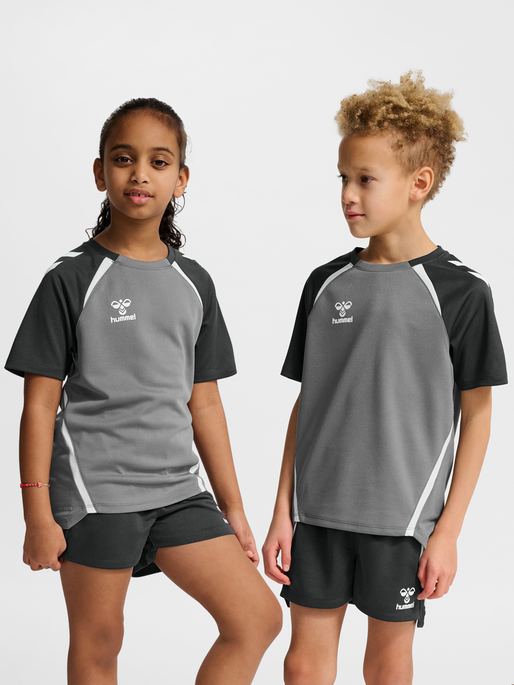 hmlLEAD 2.0 JERSEY S/S KIDS, STEEL GRAY/ASPHALT, model