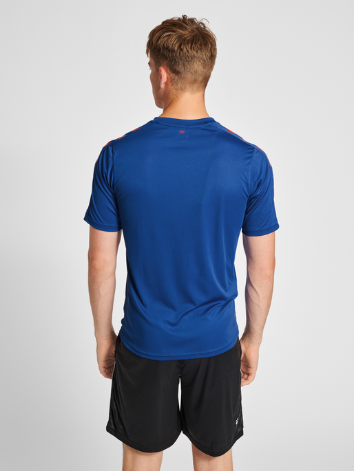 hmlCORE XK STRIPED JERSEY S/S, TRUE BLUE/TRUE RED, model