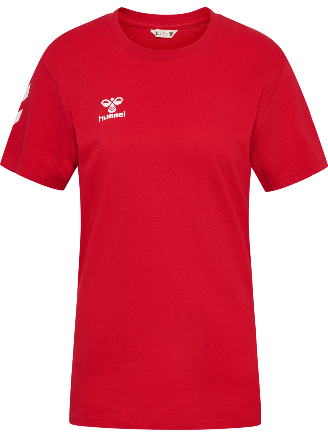 hmlGO 2.0 CHEVRON T-SHIRT S/S WOMAN, TRUE RED, packshot