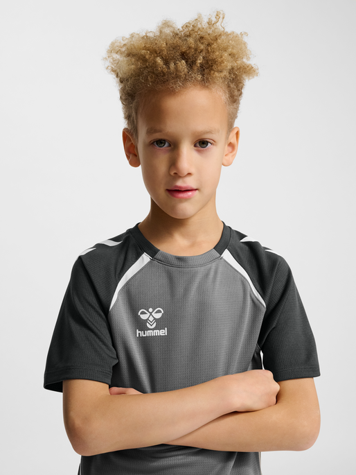 hmlLEAD 2.0 JERSEY S/S KIDS, STEEL GRAY/ASPHALT, model