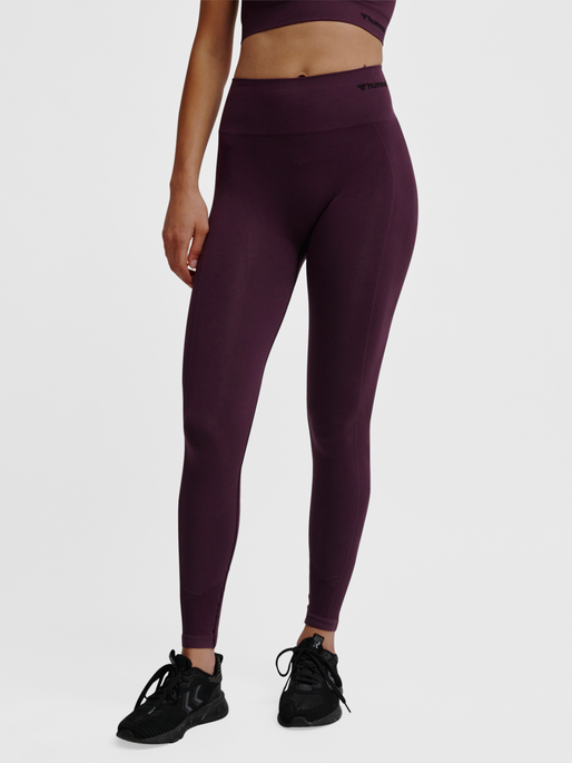 hmlTIF SEAMLESS HIGH WAIST TIGHTS, PLUM PERFECT, model