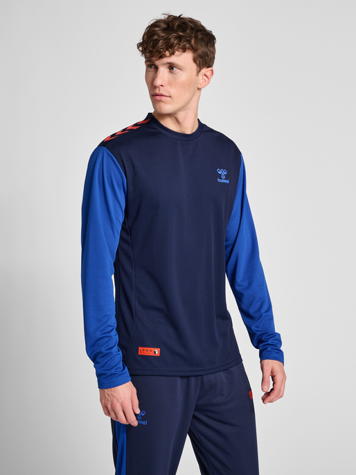 hmlPRO GRID GAME JERSEY L/S, MARITIME BLUE/SURF THE WEB, model