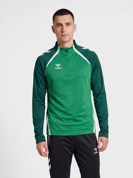 hmlLEAD 2.0 HALF ZIP, JELLY BEAN/EVERGREEN, model
