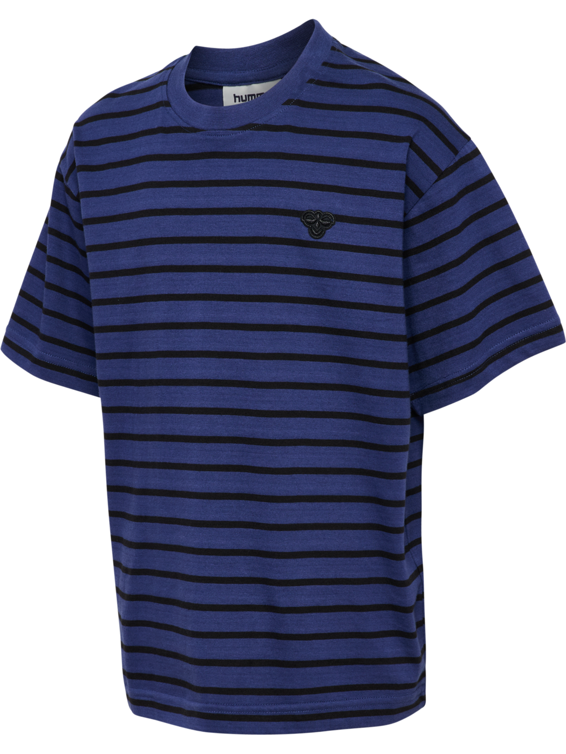 hmlJR LOOSE STRIPED T-SHIRT S/S BEE, DEEP COBALT, packshot
