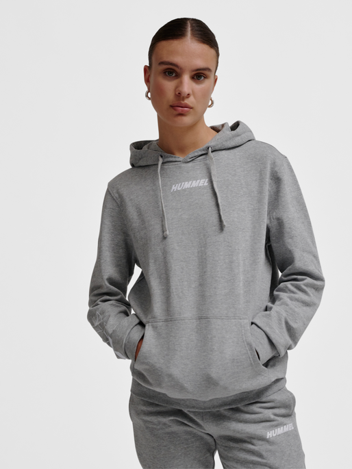 hmlELEMENTAL HOODIE, GREY MELANGE, model