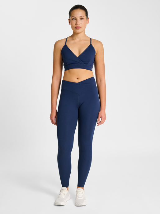 hmlYOGA WRAP HIGH WAIST W TIGHTS, DRESS BLUES, model