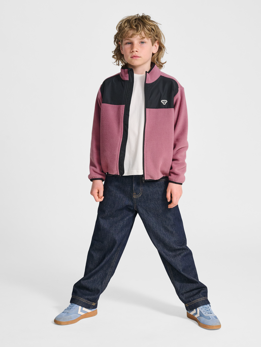 hmlJR FLEECE ZIP JACKET, DUSKY ORCHID, model