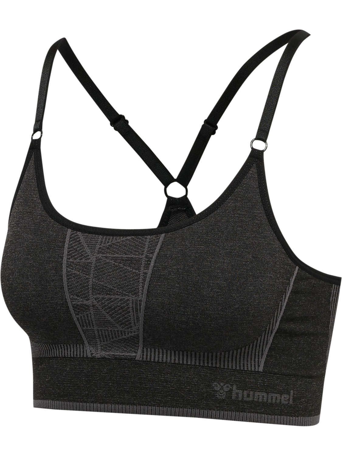hmlMT ENERGY SEAMLESS SPORTS TOP, BLACK/ASPHALT MELANGE, packshot
