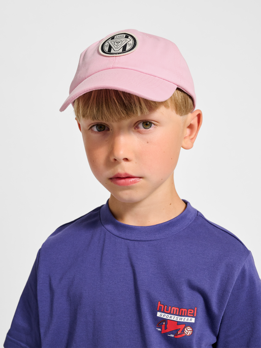 hmlJR BASEBALL BADGE CAP, PINK-A-BOO, model