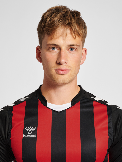 hmlCORE XK STRIPED JERSEY S/S, BLACK/TRUE RED, model