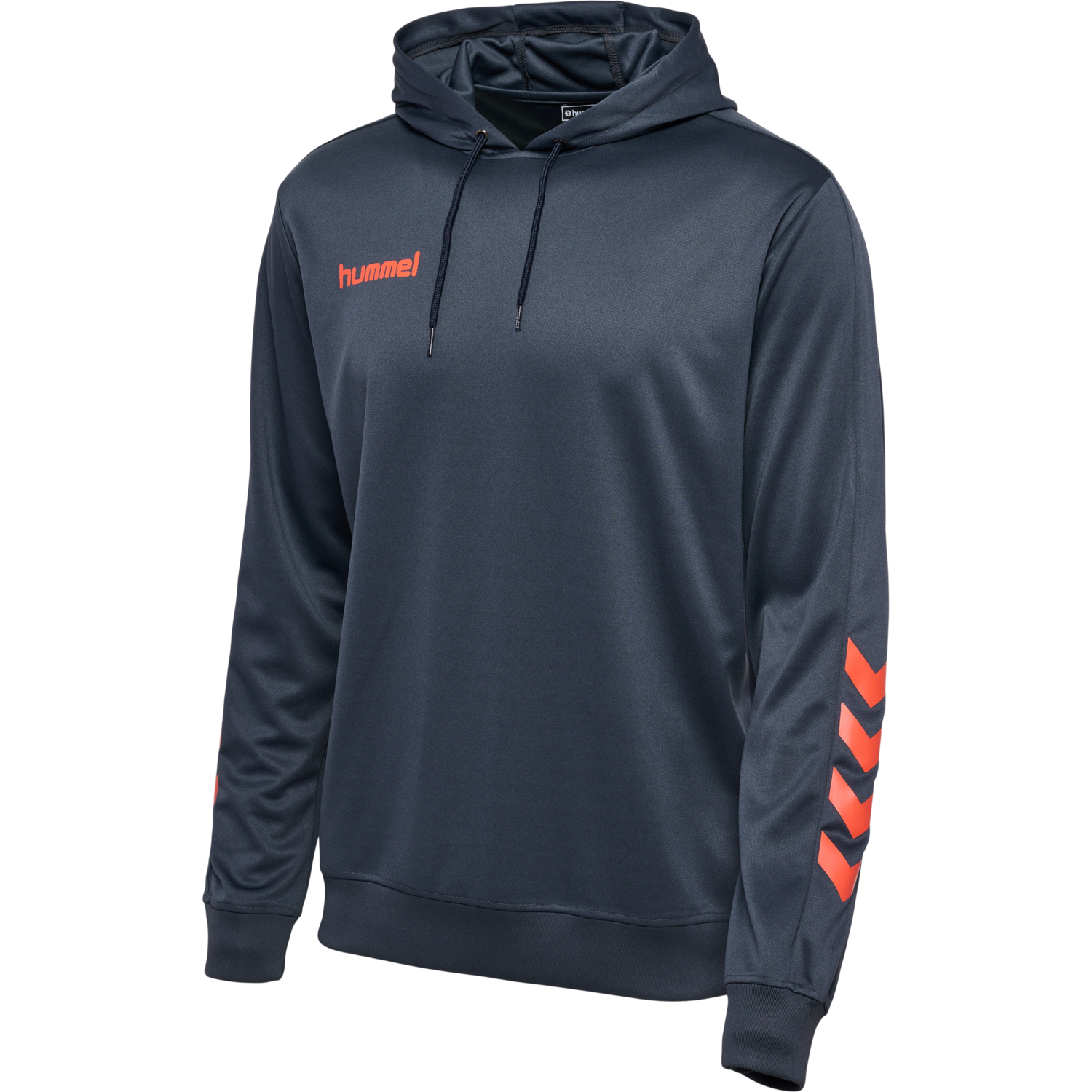 hmlPROMO POLY HOODIE, OMBRE BLUE/NASTURIUM, packshot