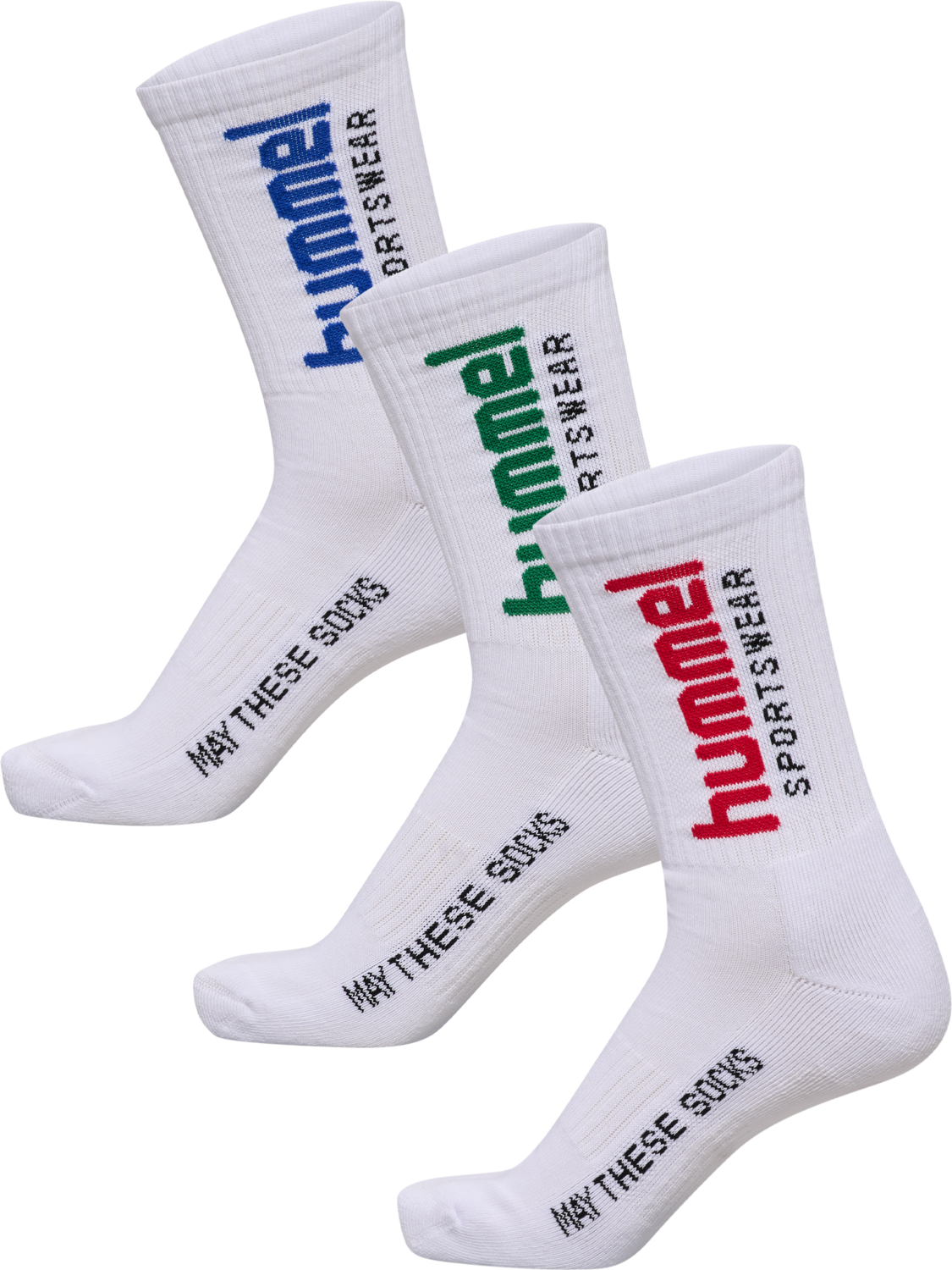 hml3-PACK SOCKS SPORTSWEAR BIG, WHITE/BARBADOSCHERRY/EDEN/SKYD, packshot