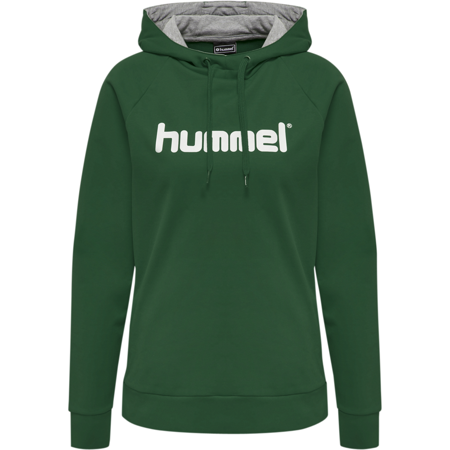 HMLGO COTTON LOGO HOODIE WOMAN, EVERGREEN, packshot