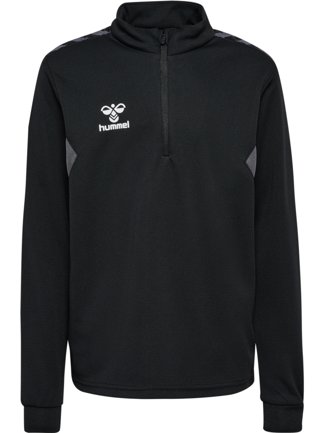 hmlAUTHENTIC HALF ZIP SWEAT KIDS, BLACK, packshot