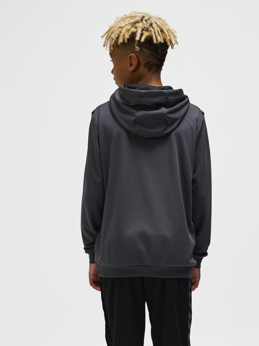 hmlAUTHENTIC PL HOODIE KIDS, ASPHALT, model