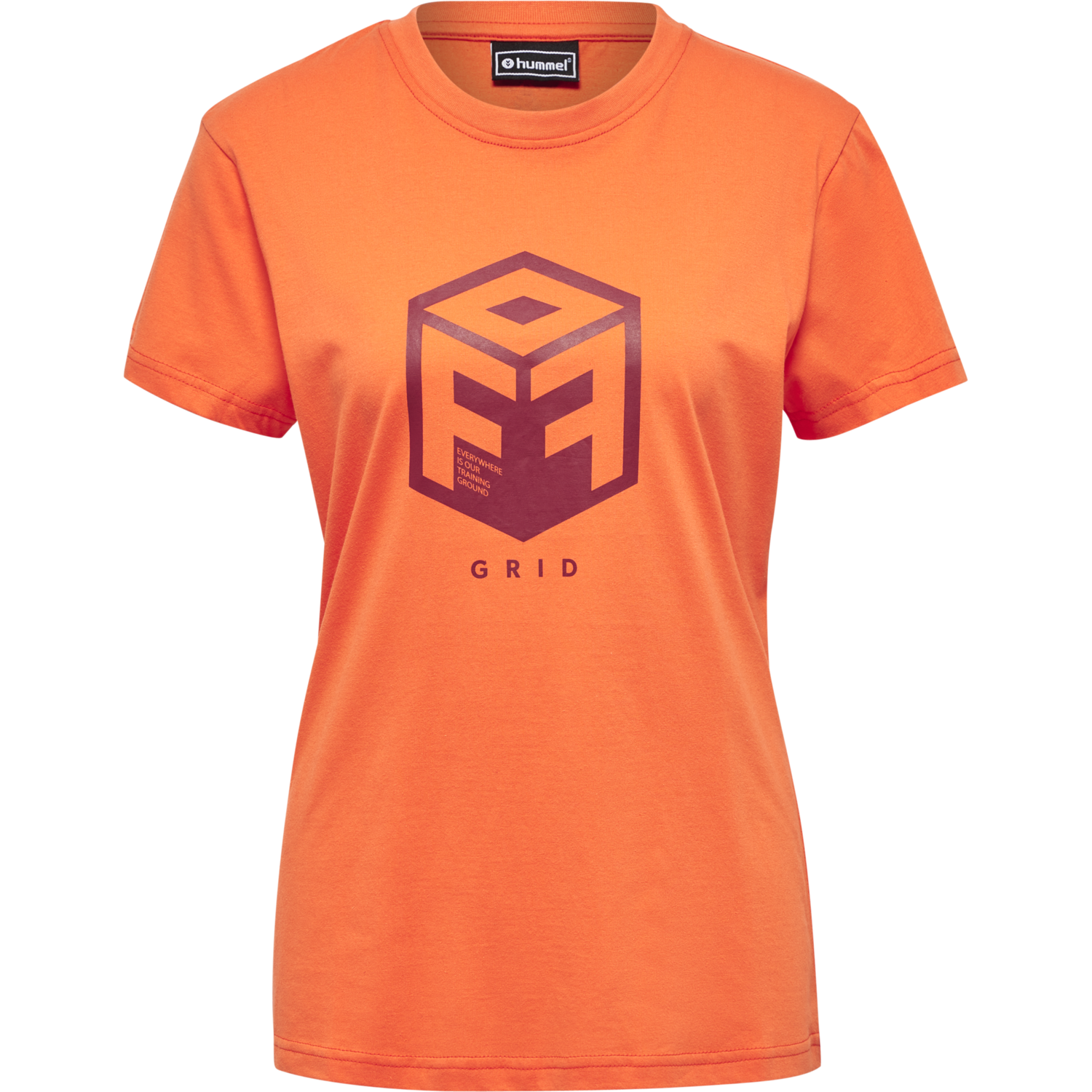 hmlOFFGRID COTTON JERSEY S/S WO, NASTURTIUM/RHUBARB, packshot