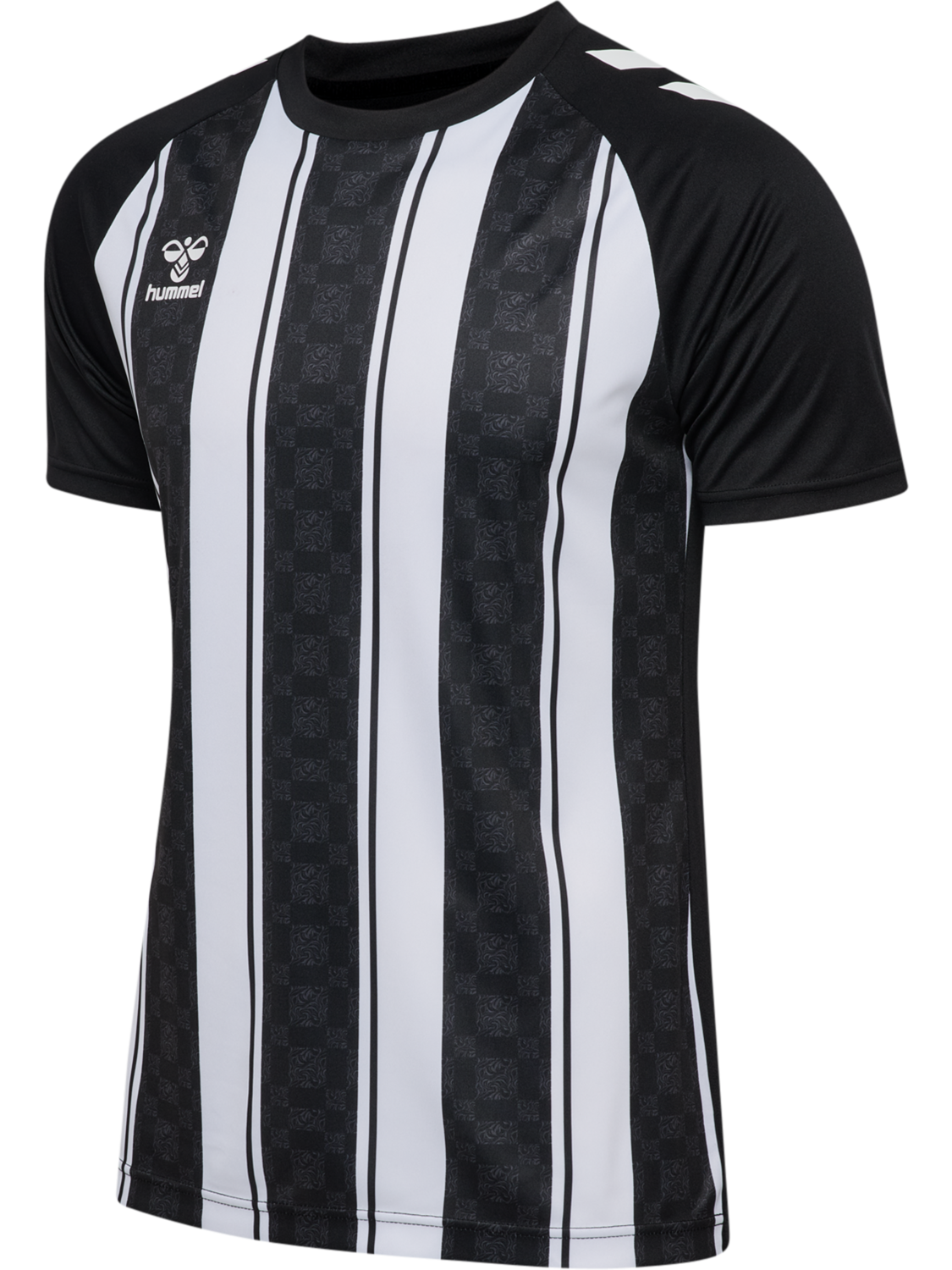 hmlMATCH STRIPED JERSEY S/S, BLACK/WHITE, packshot
