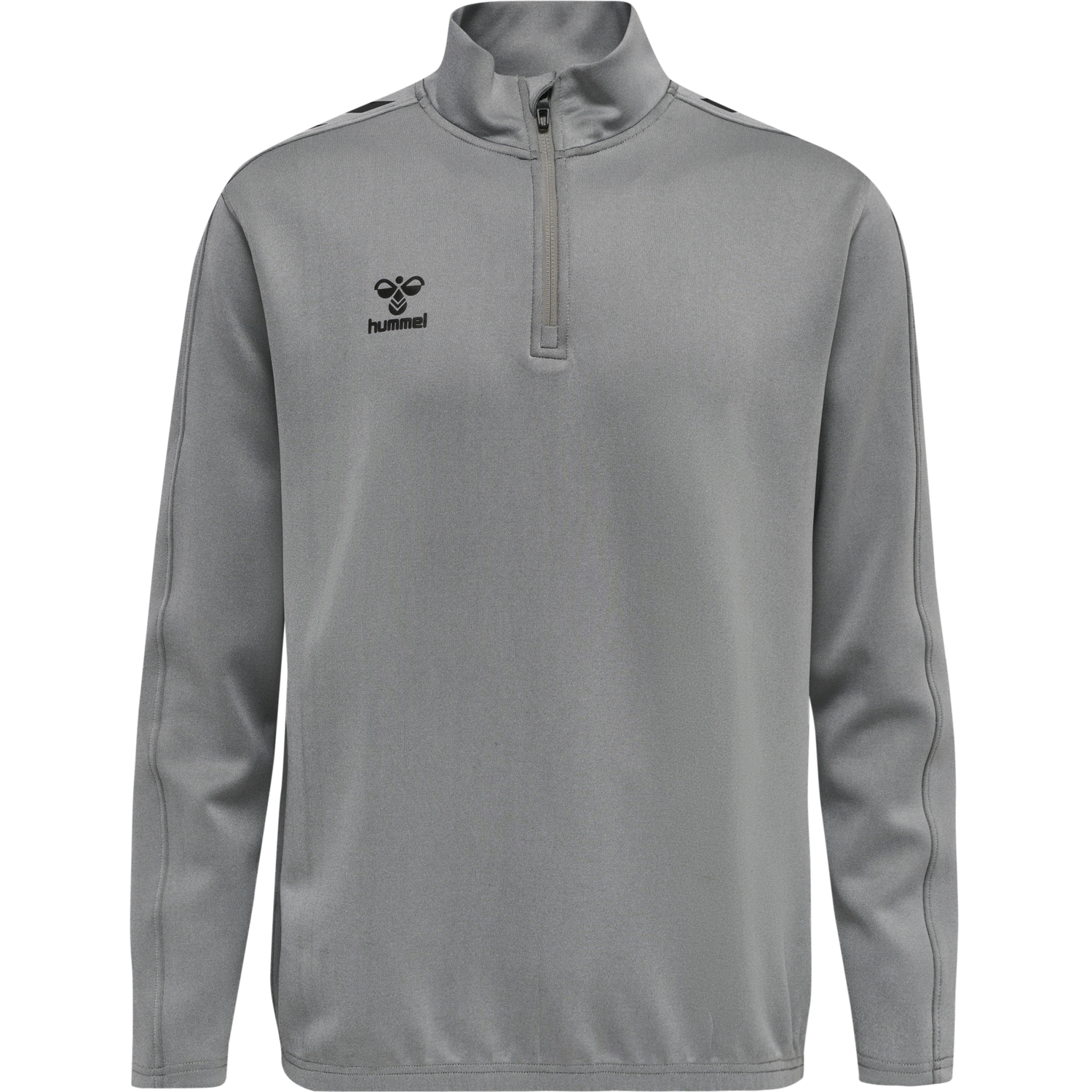 hmlCORE XK HALF ZIP POLY SWEAT, GREY MELANGE, packshot